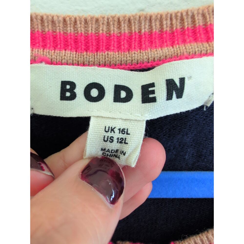 Boden Gemma Henley Knit Sweater Dress in Navy size 12L - Picture 3 of 5